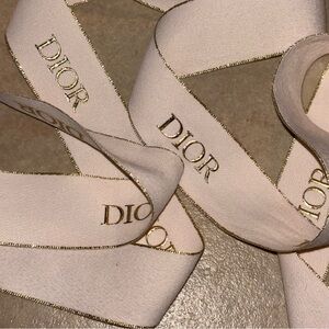 Dior Baby Pink Blush Ribbon with Gold Lettering 75 inches